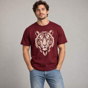 Moctross Men's Geometric Tiger Graphic Tee