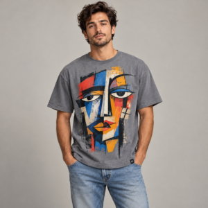 Moctross Men's Cubist Face Graphic Tee