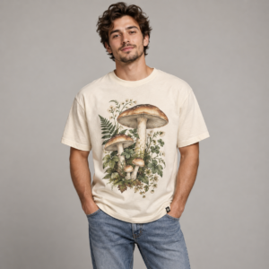 Moctross Men's Botanical Mushroom Graphic Tee