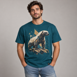Moctross Men's Geometric Badger Graphic Tee