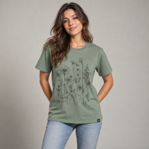 Moctross Women's Wildflower Lines Graphic Tee