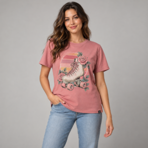Moctross Women's Retro Roller Skate Graphic Tee