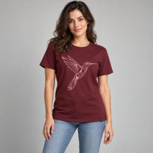Moctross Women's Geometric Hummingbird Graphic Tee