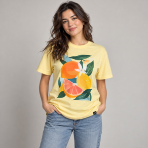 Moctross Women's Abstract Citrus Graphic Tee