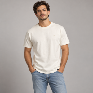 Moctross Men's Ivory Minimal T-Shirt