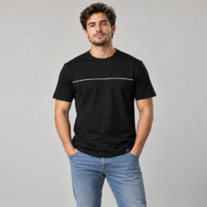 Moctross Men's Black Fine Line T-Shirt