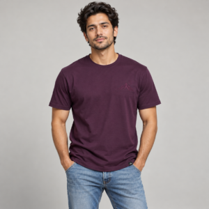 Moctross Men's Deep Plum Minimal T-Shirt