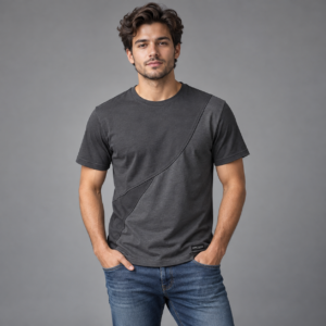 Moctross Men's Charcoal Asymmetric T-Shirt