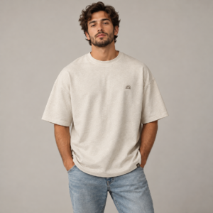 Moctross Men's Oatmeal Sunrise Oversized T-Shirt
