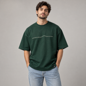 Moctross Men's Forest Fine Line Oversized T-Shirt