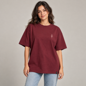 Moctross Women's Wine Geometry Oversized T-Shirt