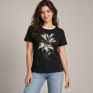 Moctross Women's Black Lily T-Shirt