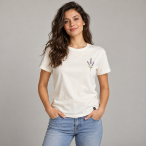 Moctross Women's Ivory Lavender T-Shirt